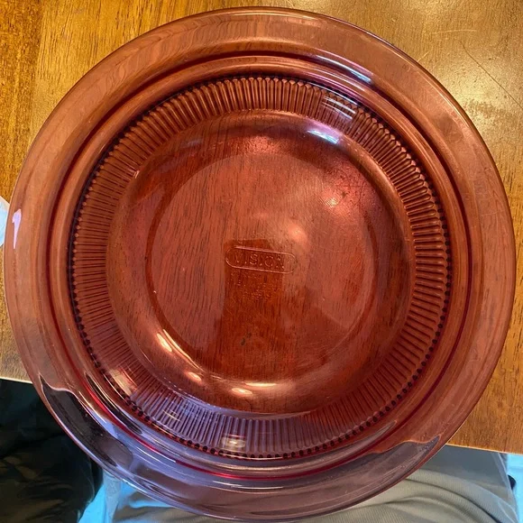 Vintage Vision Corning Ware 1 Quart V-31-B Cranberry Round Vegetable Dish W/Lid - Picture 2 of 3